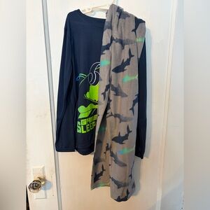 Wonder Nation Navy and Gray Kids Pajama Set